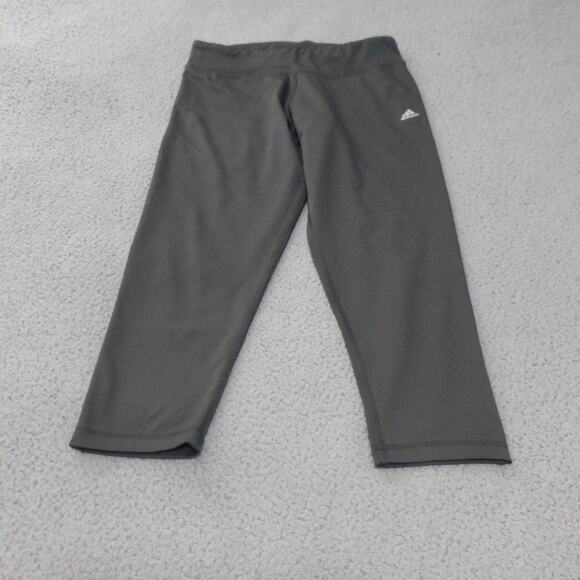 adidas Pants - Adidas Leggings Womens Medium Capri Gray Pull On Workout Gym Running Climalite